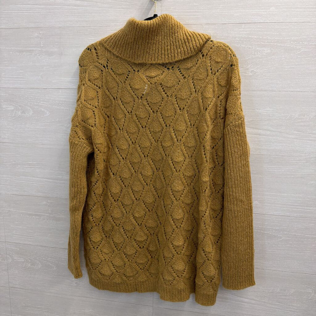 Golden Yellow Cowl Neck Sweater Small