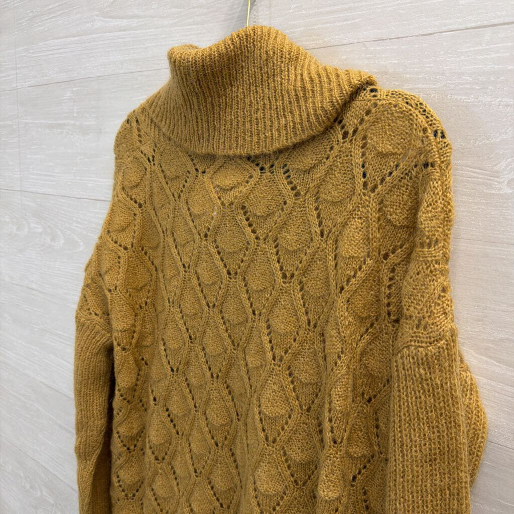 Golden Yellow Cowl Neck Sweater Small
