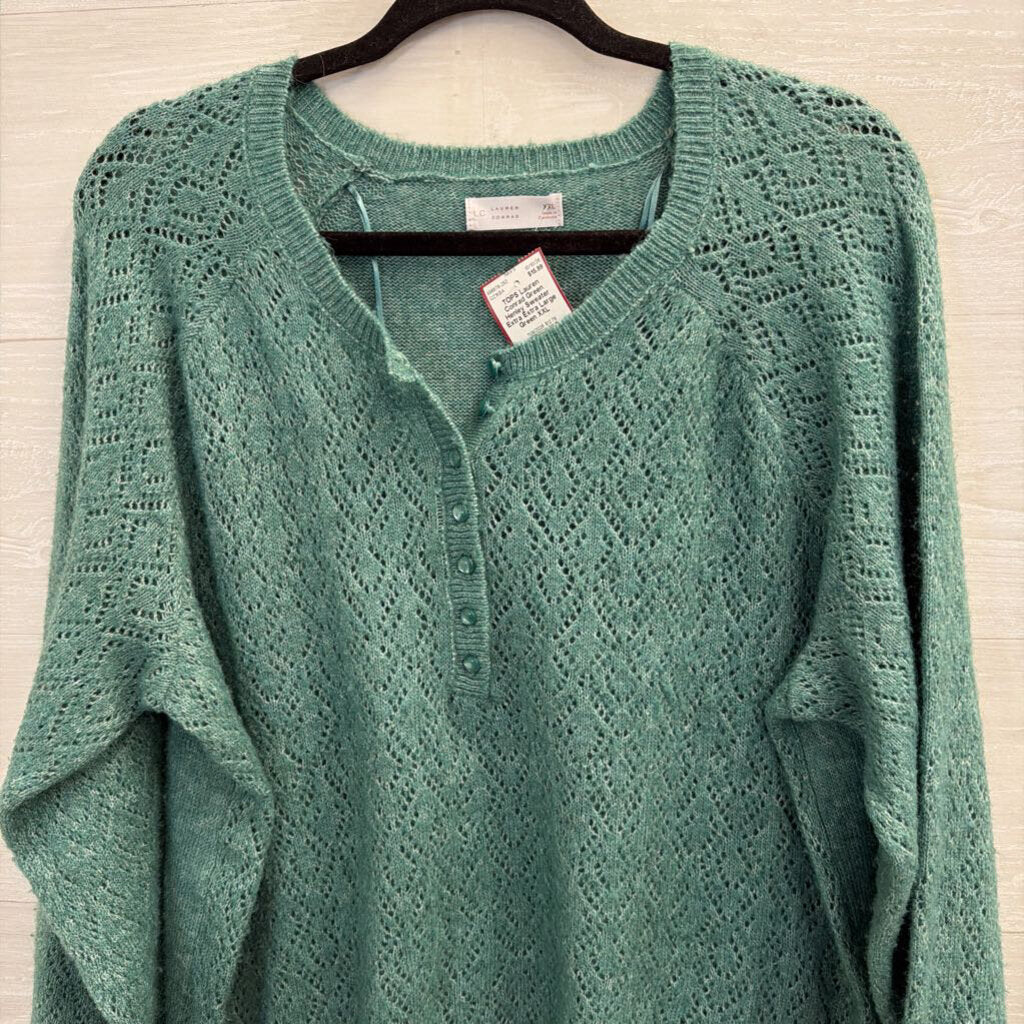 Green Henley Sweater Extra Extra Large
