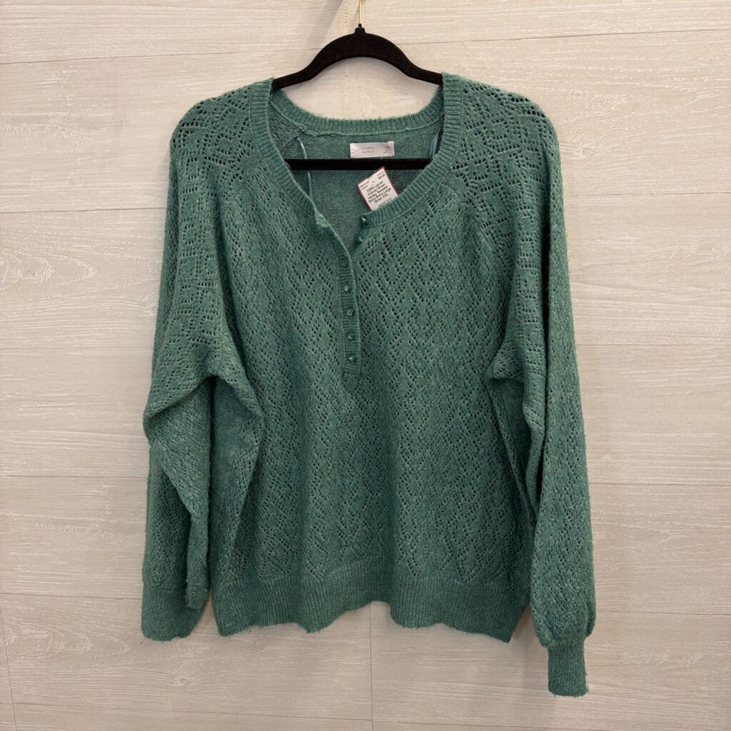 Green Henley Sweater Extra Extra Large