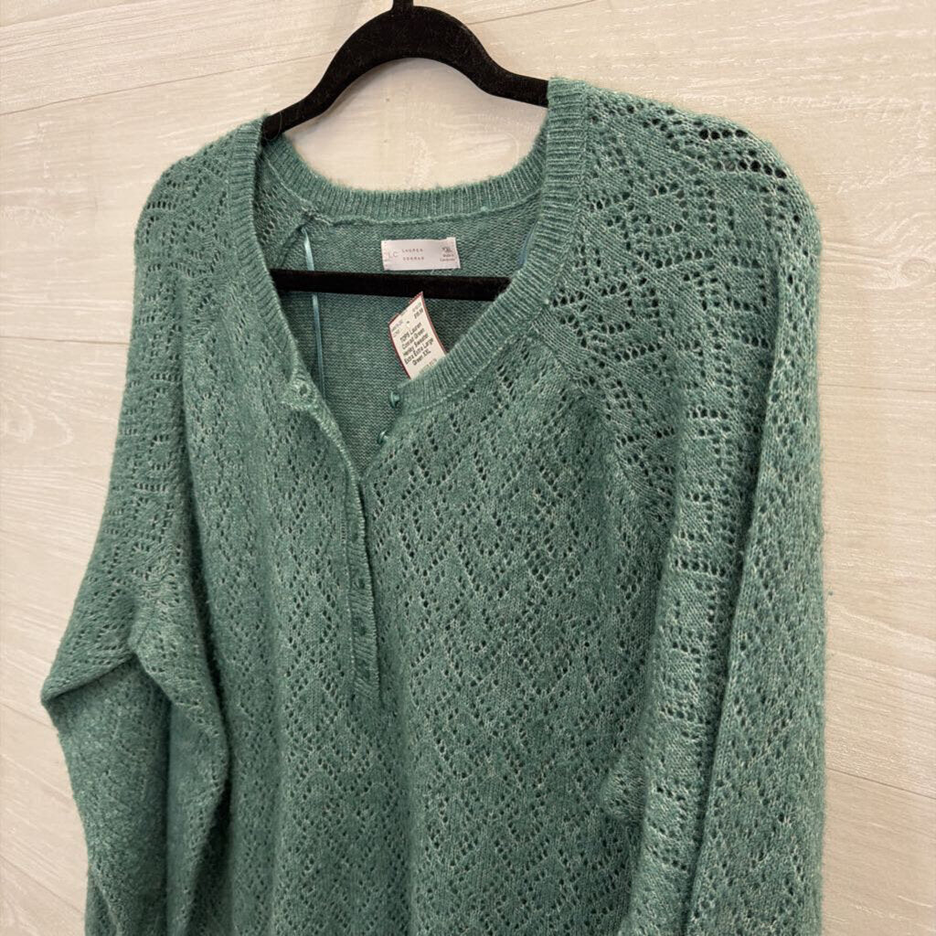 Green Henley Sweater Extra Extra Large