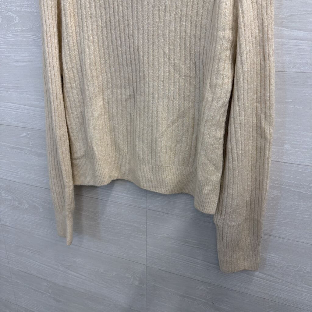 Cream Cardigan with Rhinestone Buttons Large
