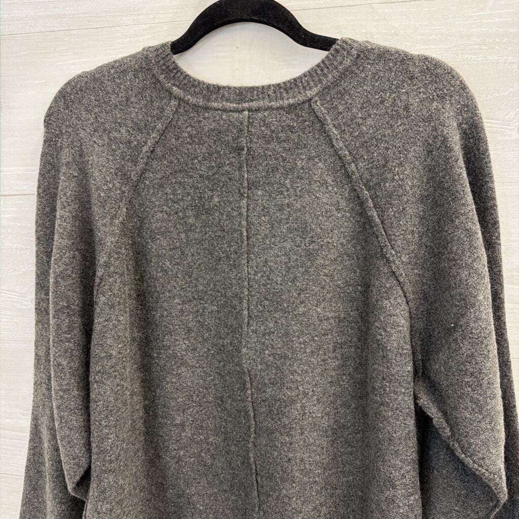 Charcoal Grey Henley Sweater Large
