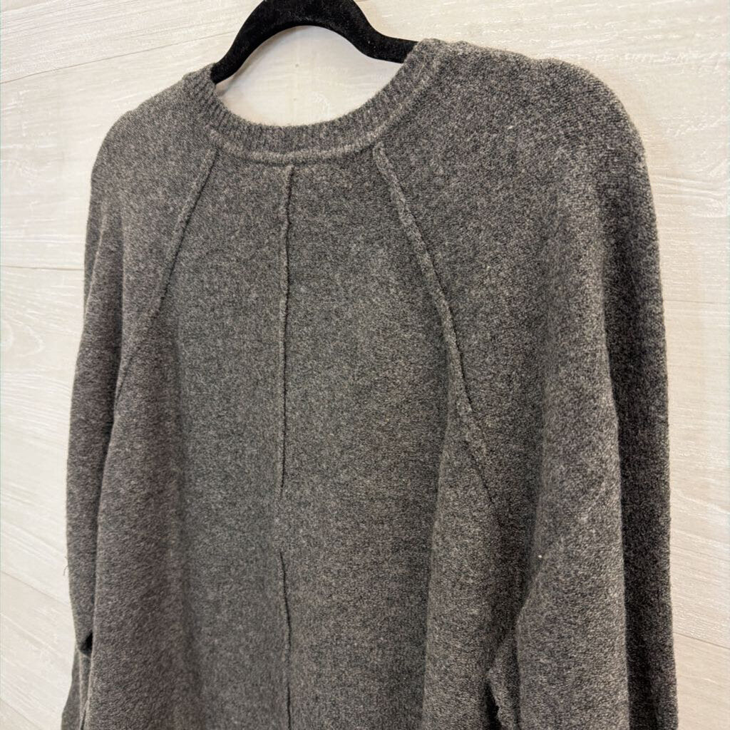 Charcoal Grey Henley Sweater Large