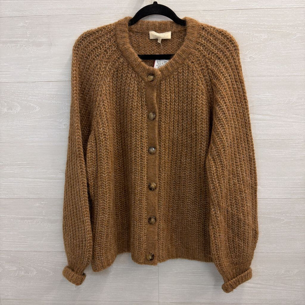 La Maille Sezane Brown Chunky Knit Cardigan Large