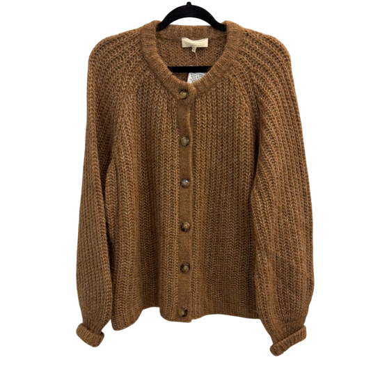 La Maille Sezane Brown Chunky Knit Cardigan Large