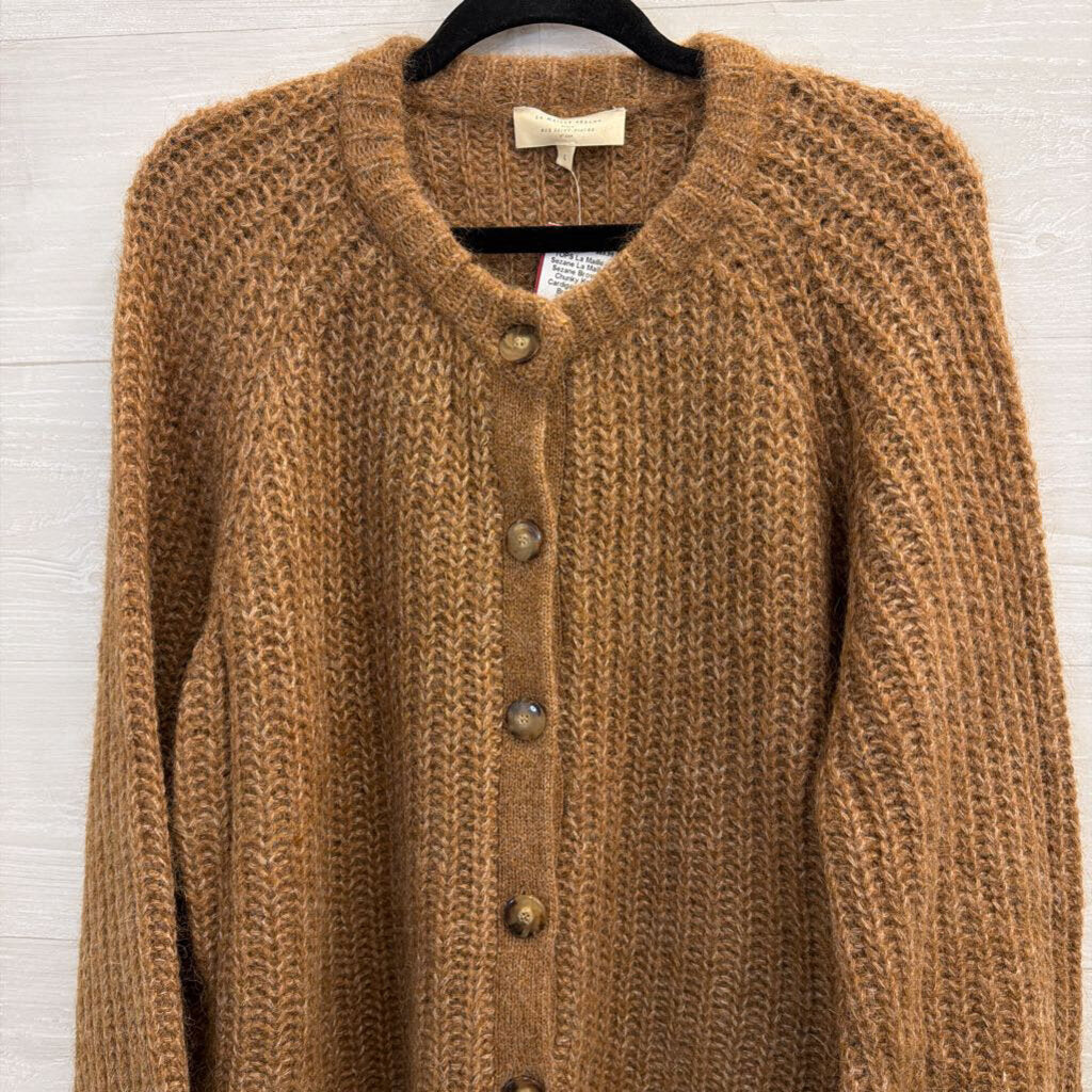 La Maille Sezane Brown Chunky Knit Cardigan Large