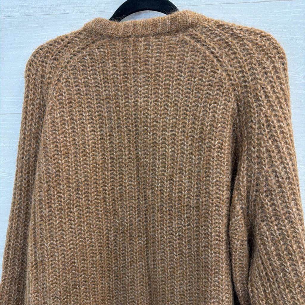 La Maille Sezane Brown Chunky Knit Cardigan Large