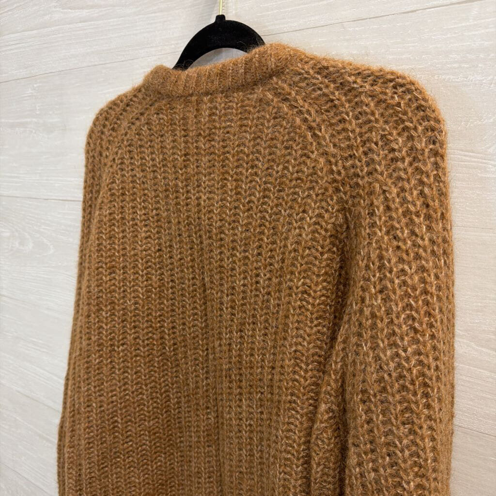 La Maille Sezane Brown Chunky Knit Cardigan Large