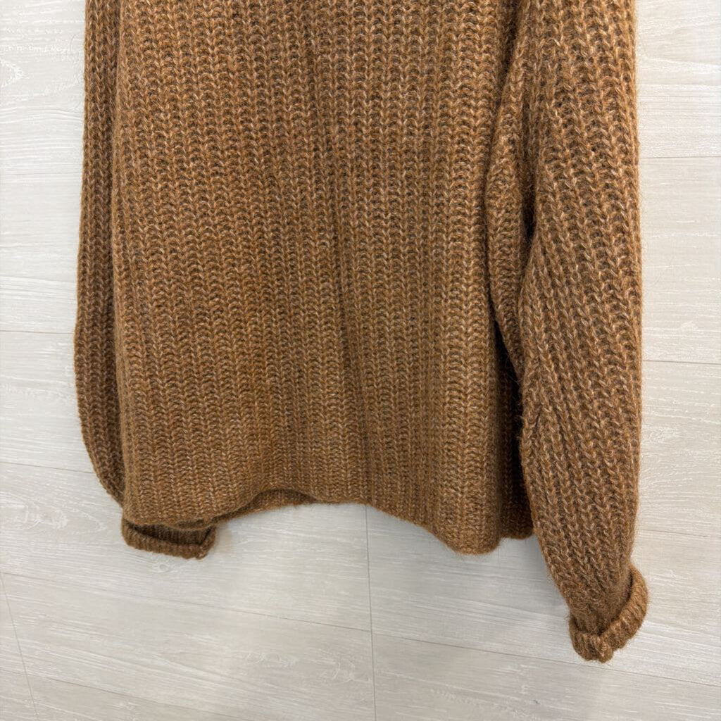 La Maille Sezane Brown Chunky Knit Cardigan Large