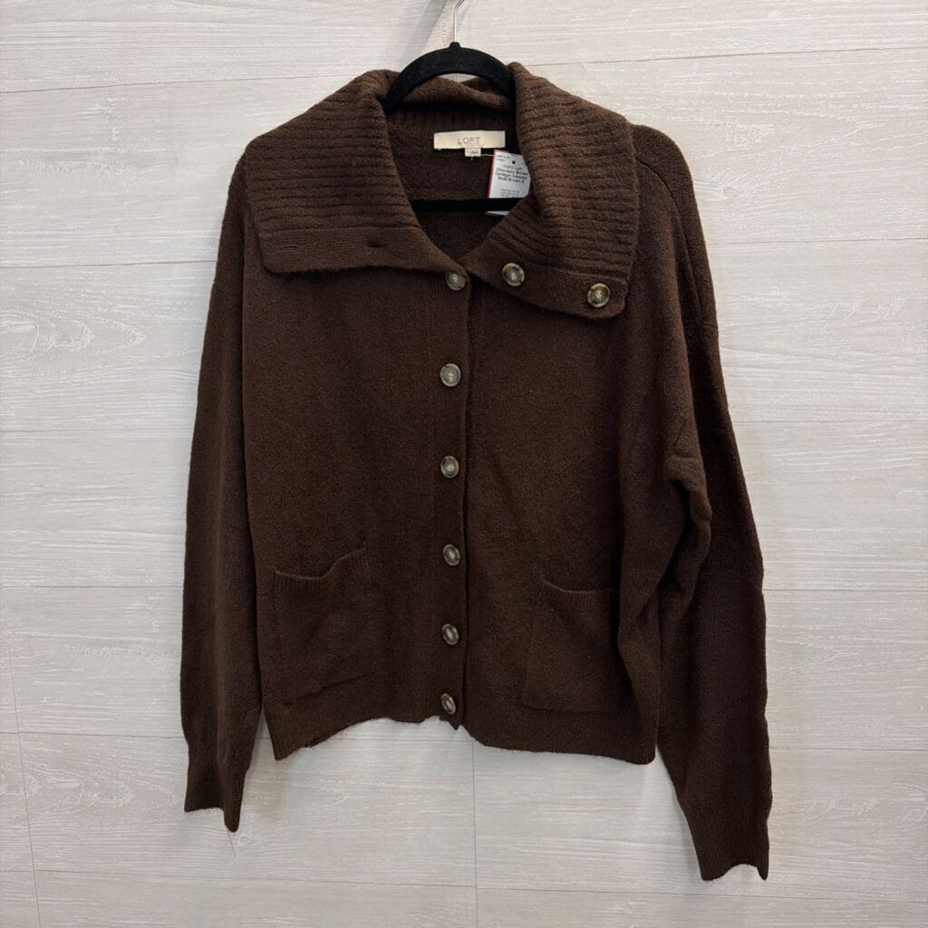 Chocolate Brown Cardigan Sweater Small
