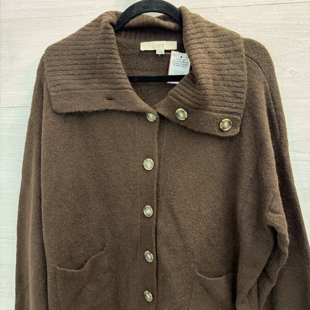 Chocolate Brown Cardigan Sweater Small
