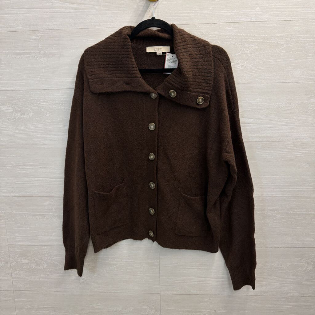 Chocolate Brown Cardigan Sweater Small