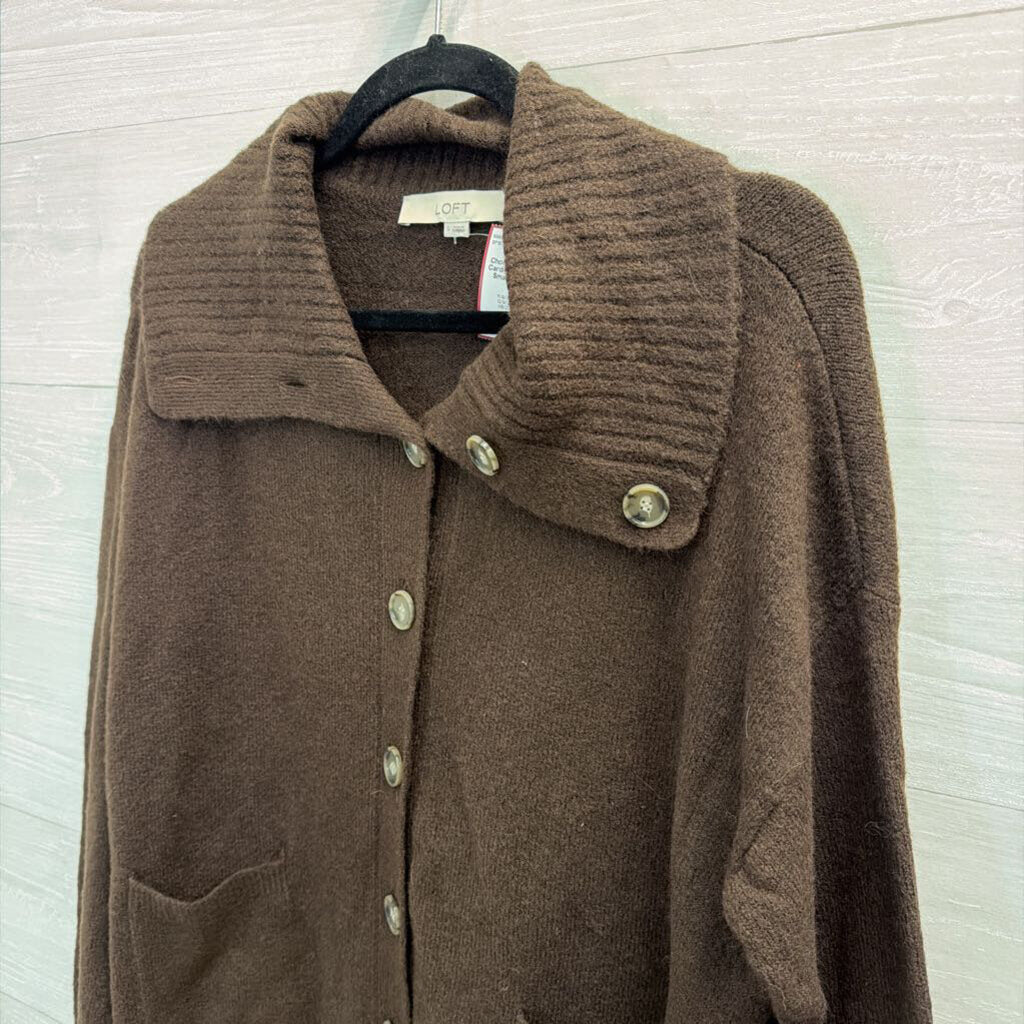 Chocolate Brown Cardigan Sweater Small