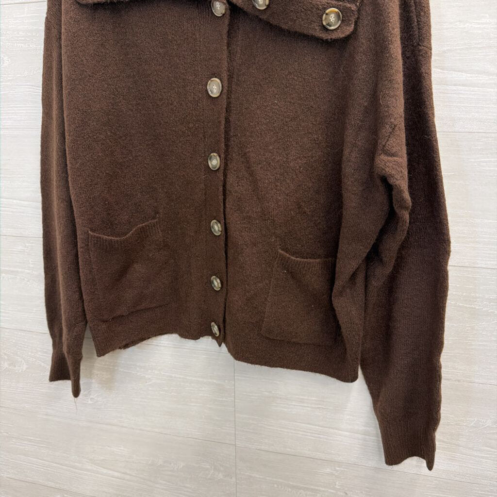 Chocolate Brown Cardigan Sweater Small