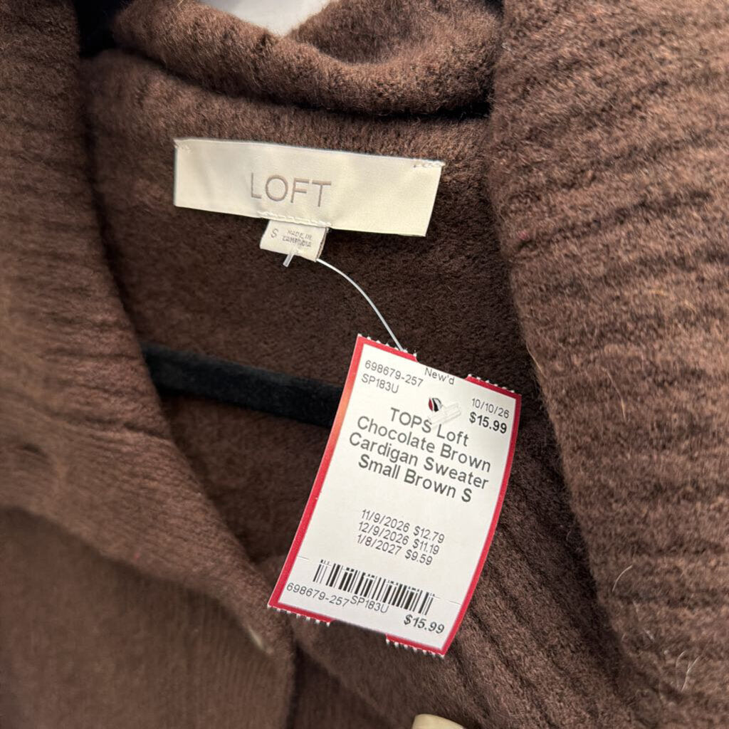 Chocolate Brown Cardigan Sweater Small