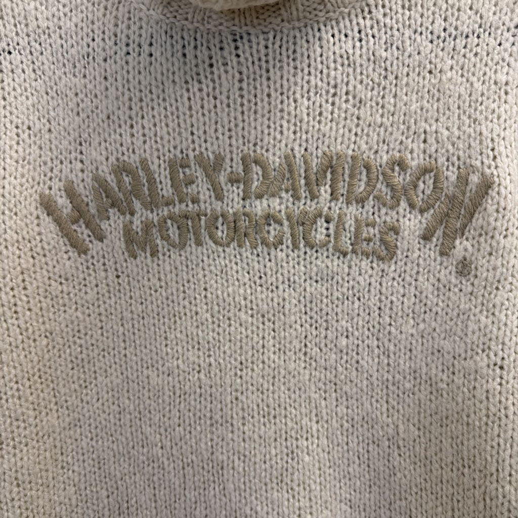 Harley Davidson Cream Turtleneck Sweater Large