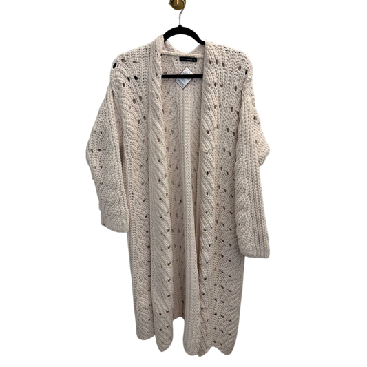 Cream Chunky Knit Duster Cardigan Large