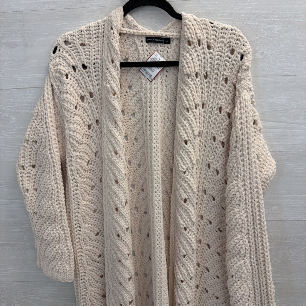 Cream Chunky Knit Duster Cardigan Large