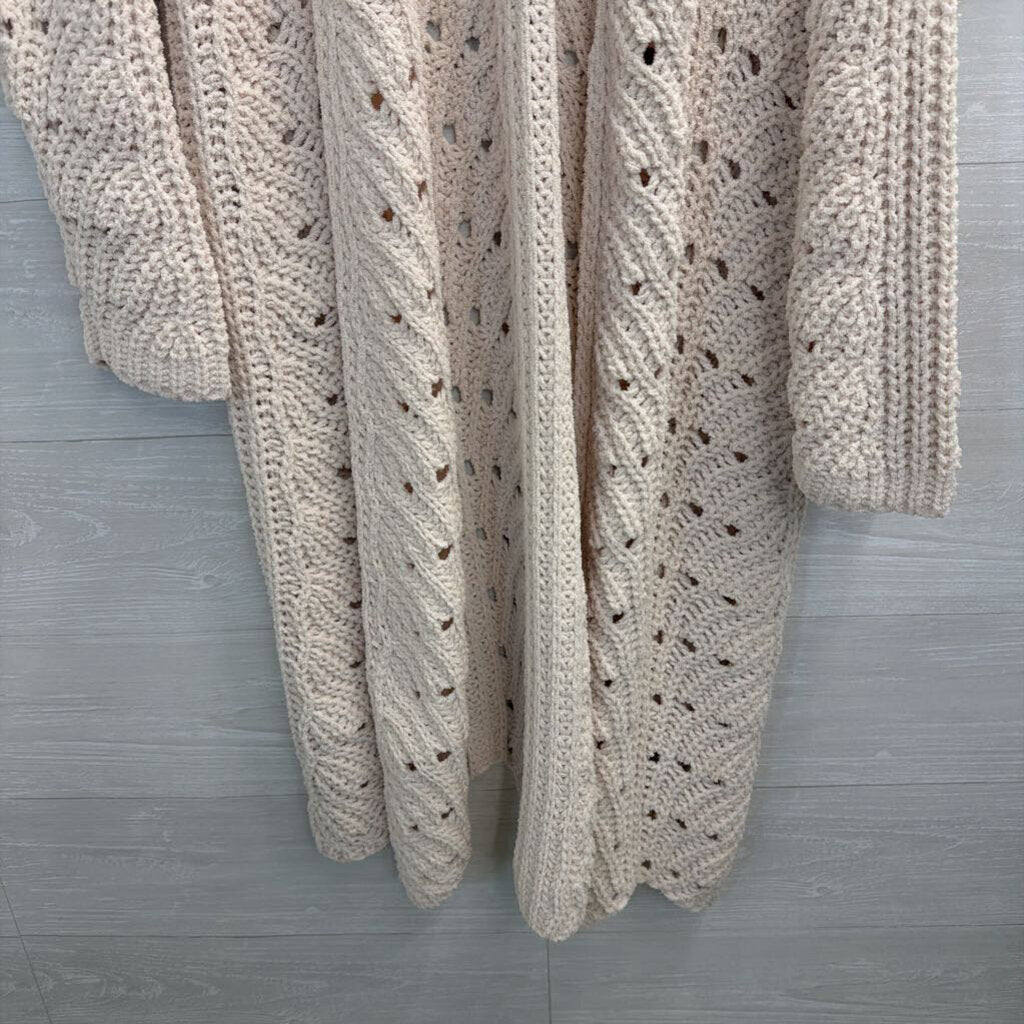 Cream Chunky Knit Duster Cardigan Large