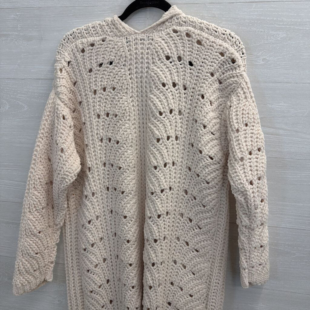 Cream Chunky Knit Duster Cardigan Large