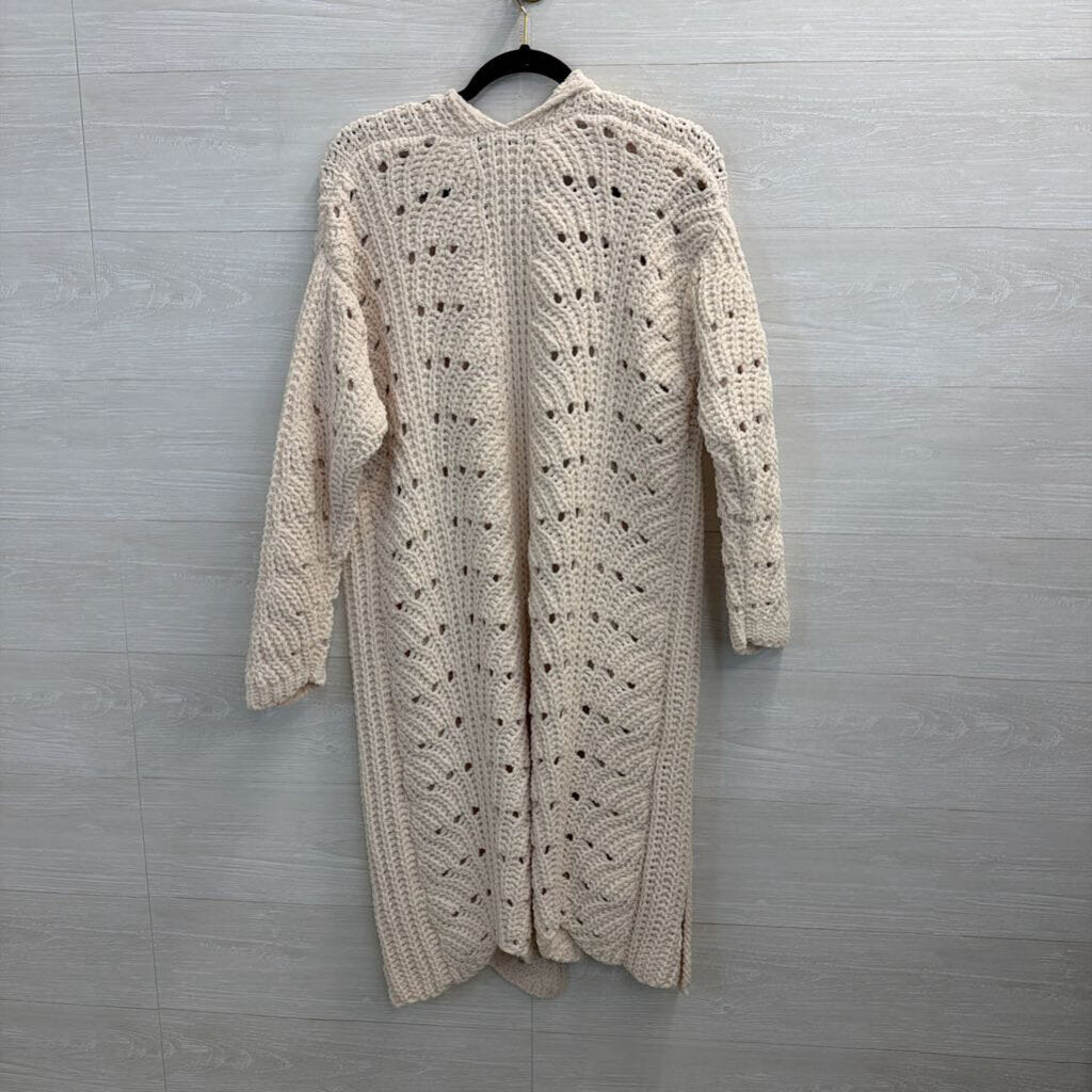 Cream Chunky Knit Duster Cardigan Large