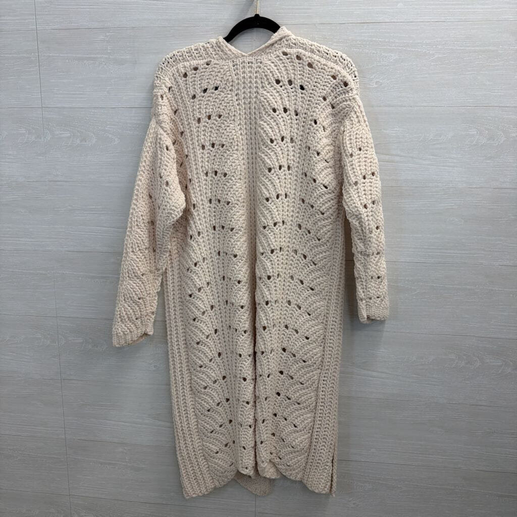 Cream Chunky Knit Duster Cardigan Large