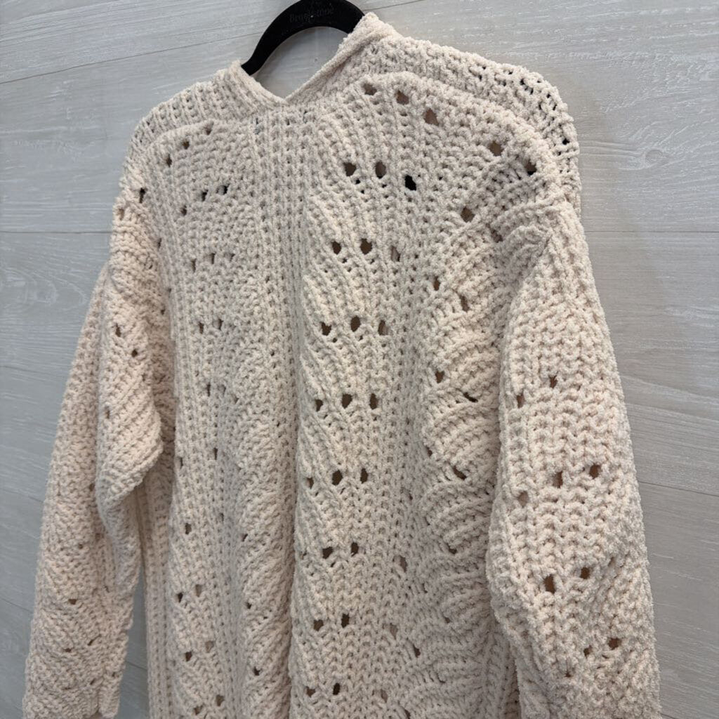 Cream Chunky Knit Duster Cardigan Large