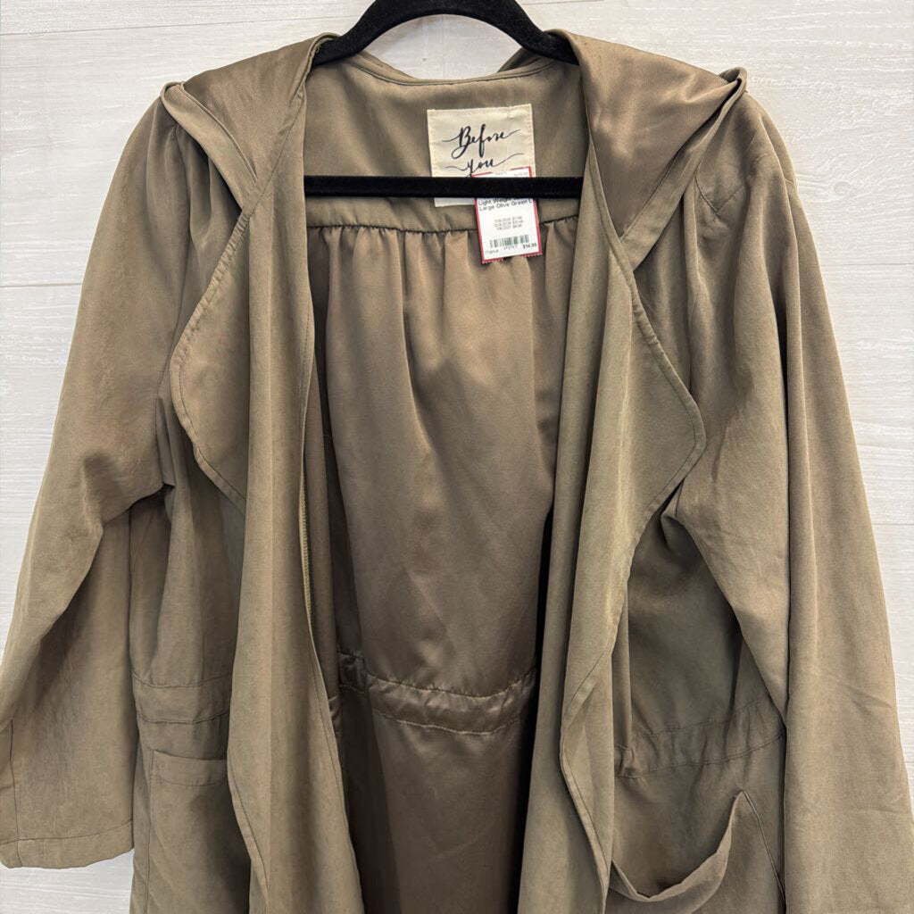 Olive Green Light Weight Jacket Large