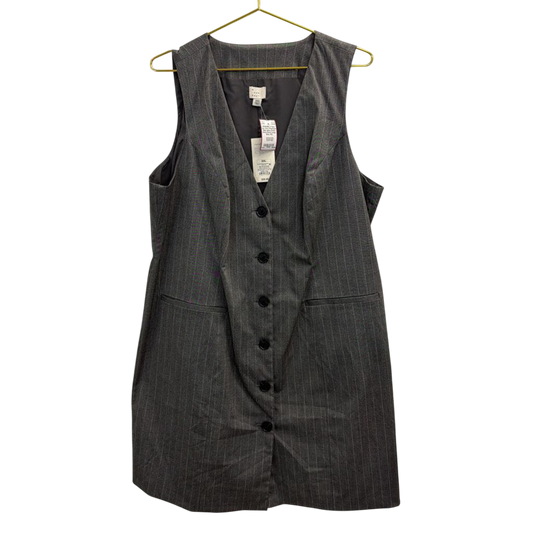 Grey Pinstriped Sleeveless Dress Extra Extra Large