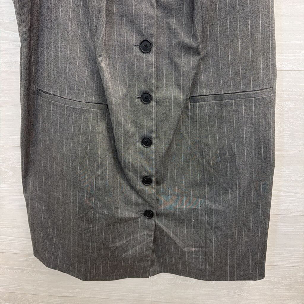 Grey Pinstriped Sleeveless Dress Extra Extra Large