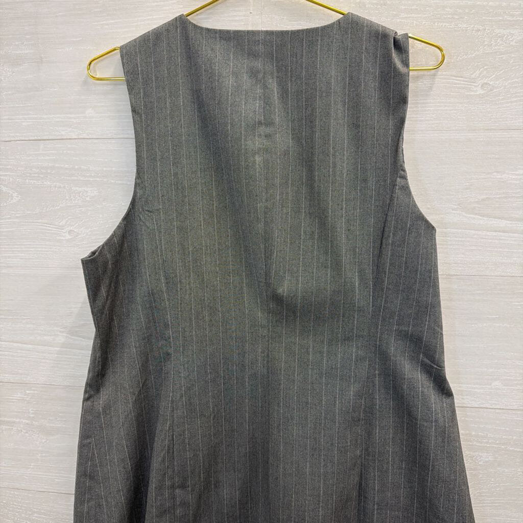 Grey Pinstriped Sleeveless Dress Extra Extra Large