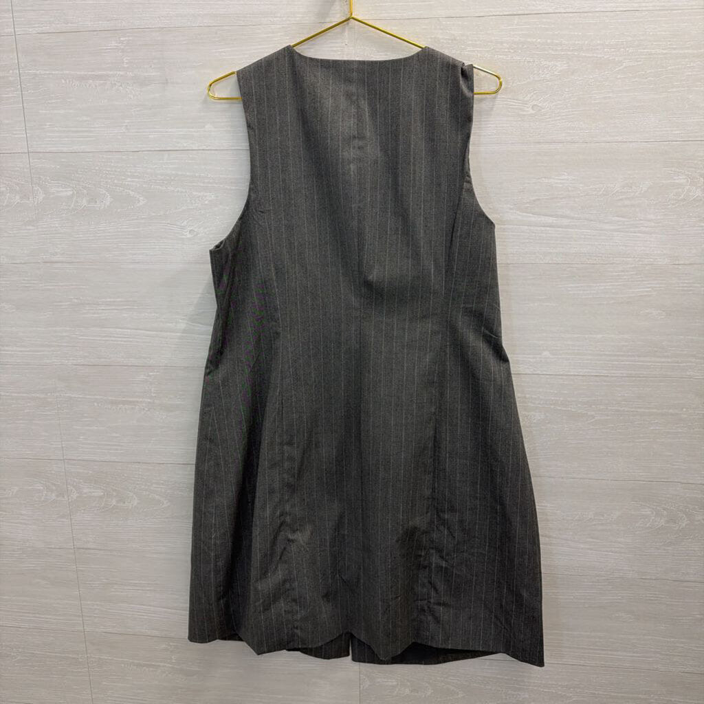 Grey Pinstriped Sleeveless Dress Extra Extra Large