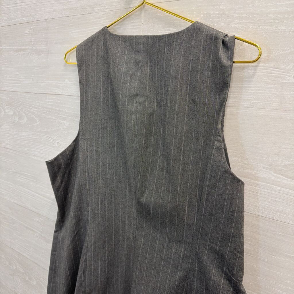Grey Pinstriped Sleeveless Dress Extra Extra Large