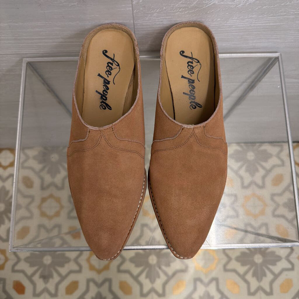 Free People Camel Suede New Frontier Western Mule 38