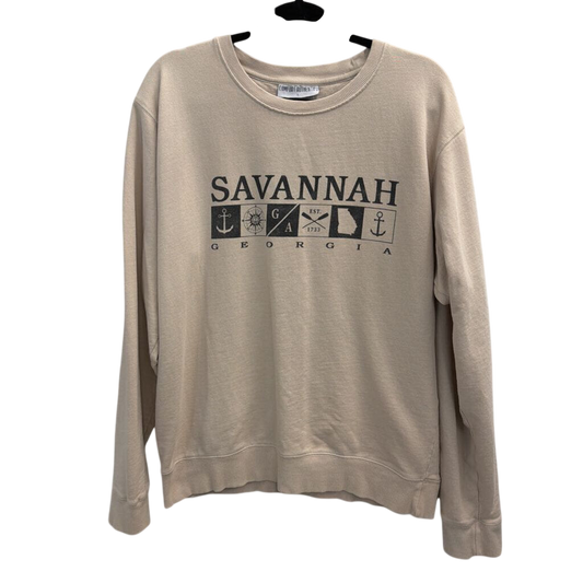 Vintage Savannah Crewneck Beige Sweatshirt Large