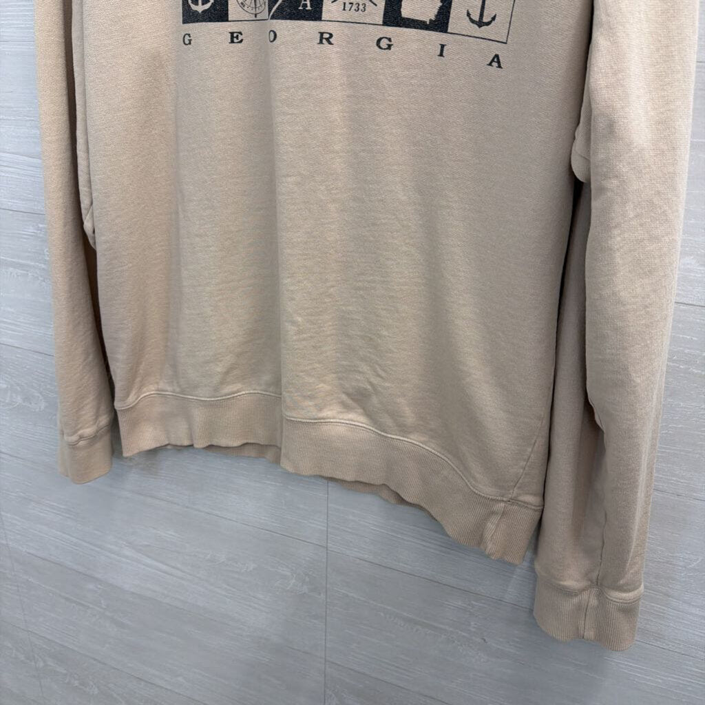 Vintage Savannah Crewneck Beige Sweatshirt Large