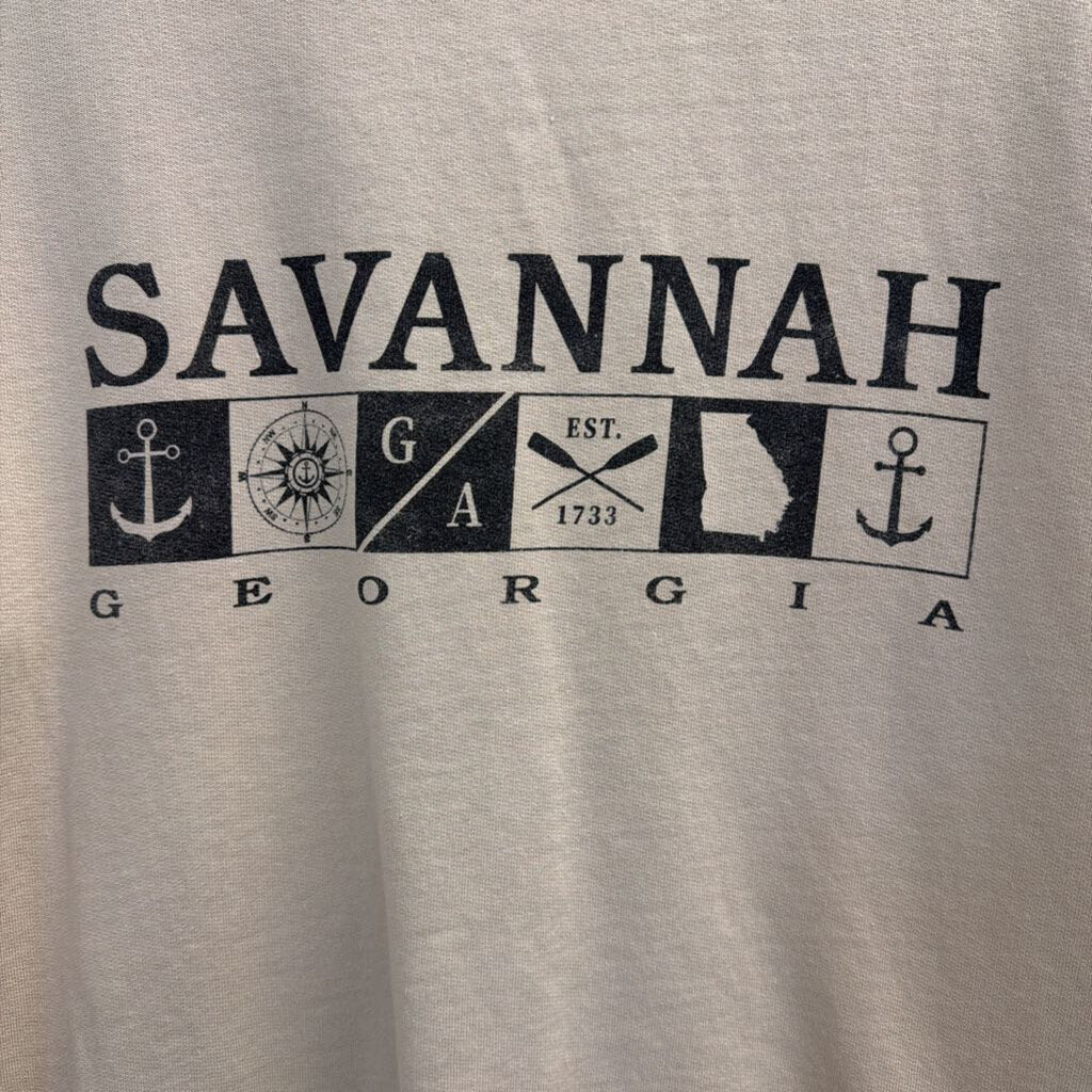Vintage Savannah Crewneck Beige Sweatshirt Large