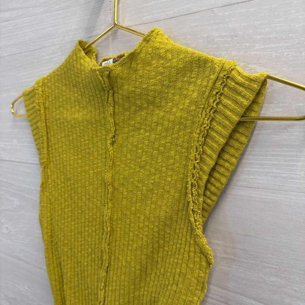 Lime Green Cropped Open Back Top Small