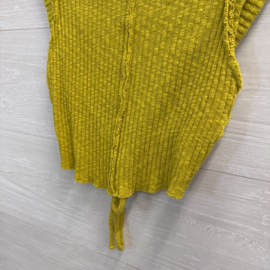 Lime Green Cropped Open Back Top Small
