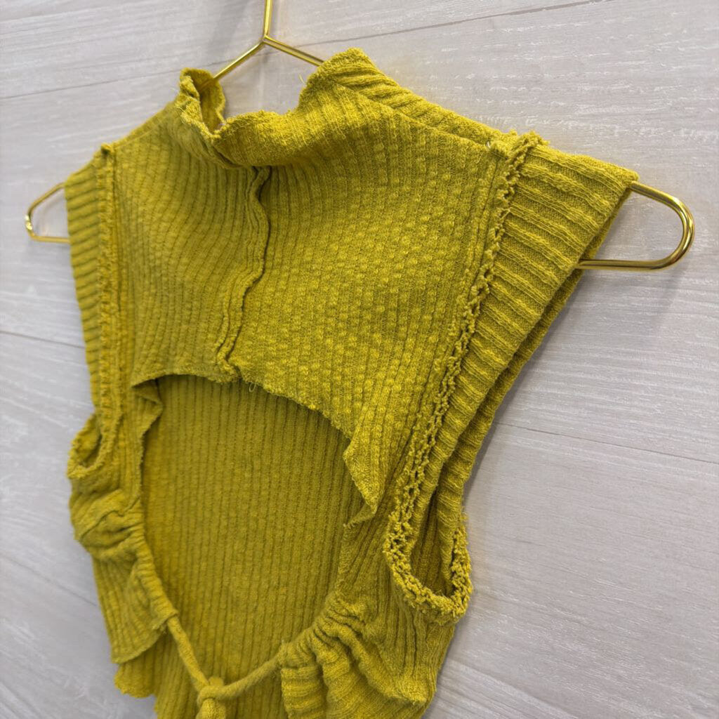 Lime Green Cropped Open Back Top Small