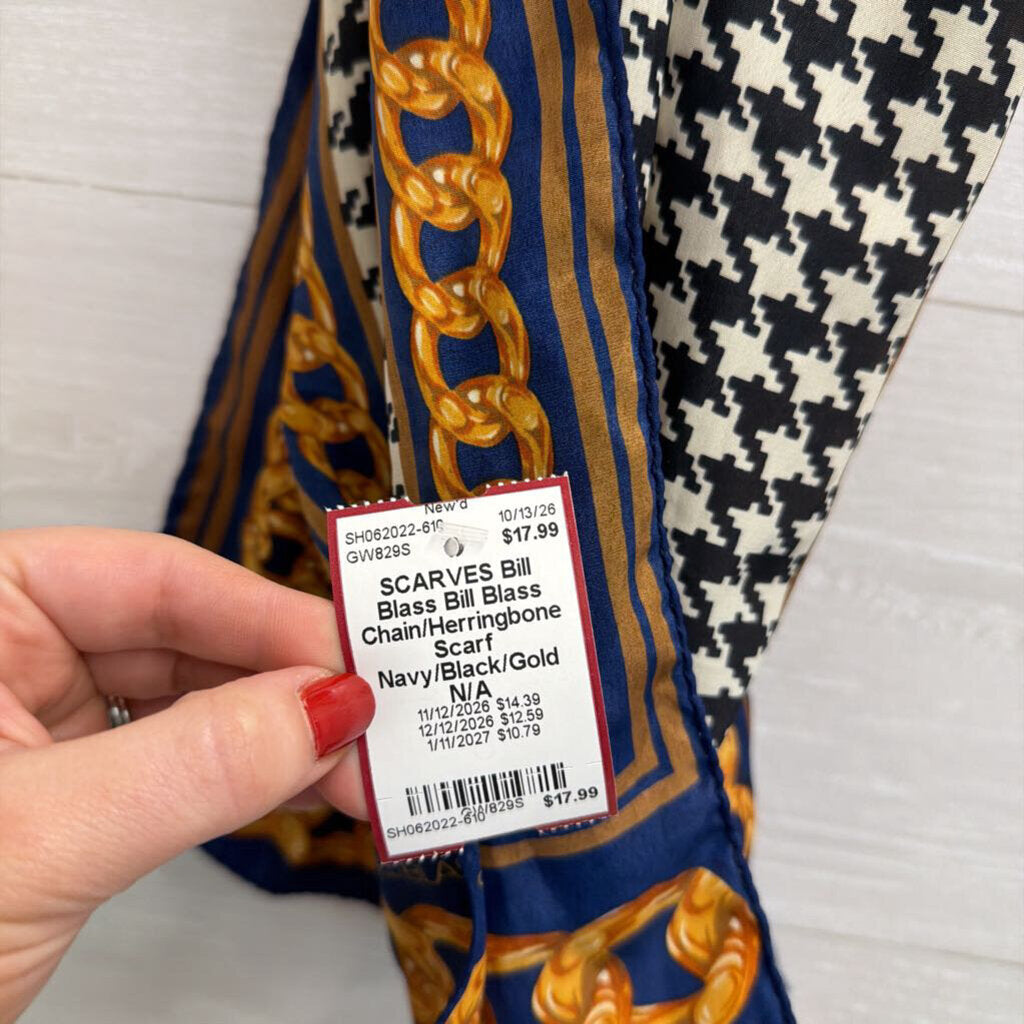 Bill Blass Chain/Herringbone Scarf