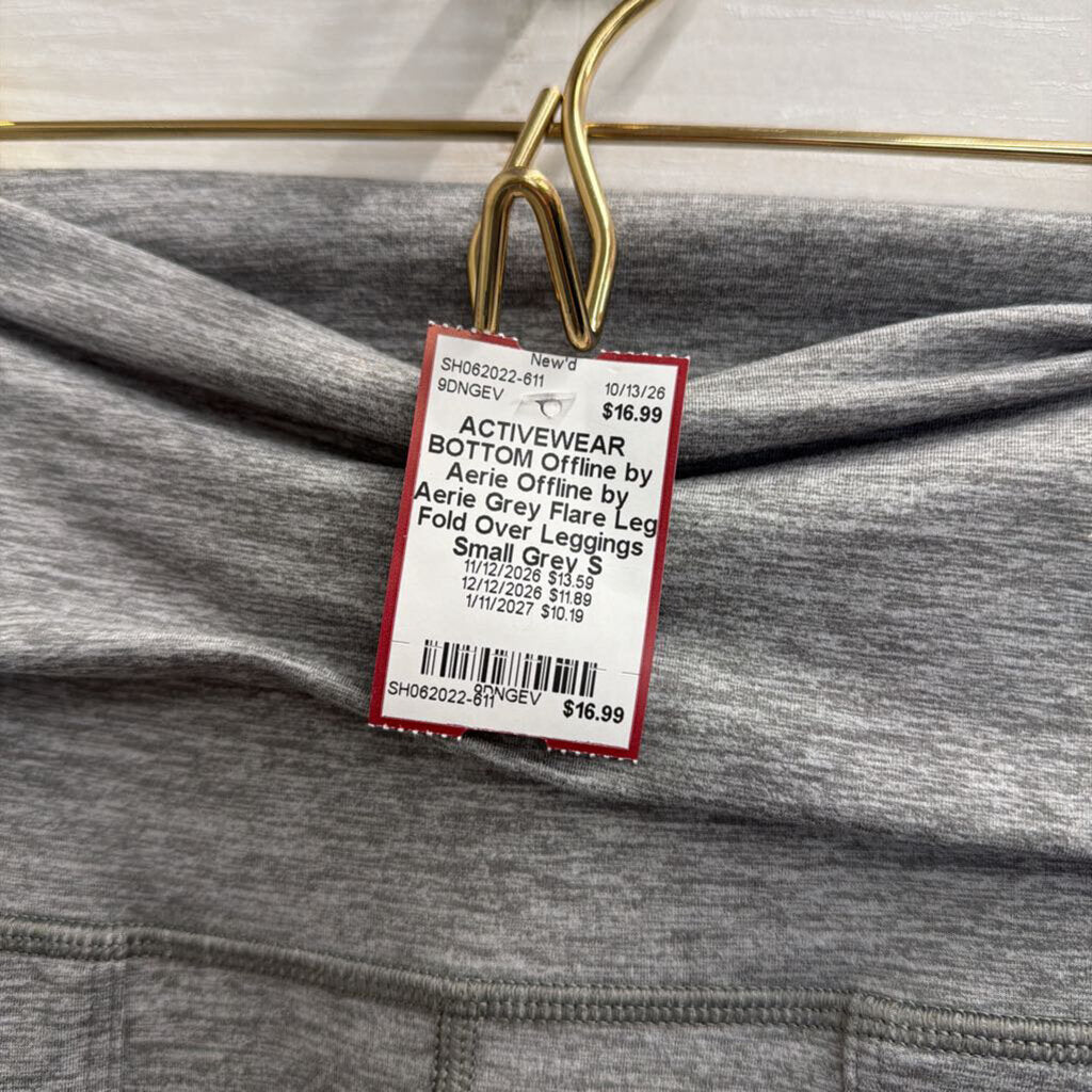 Offline by Aerie Grey Flare Leg Fold Over Leggings Small
