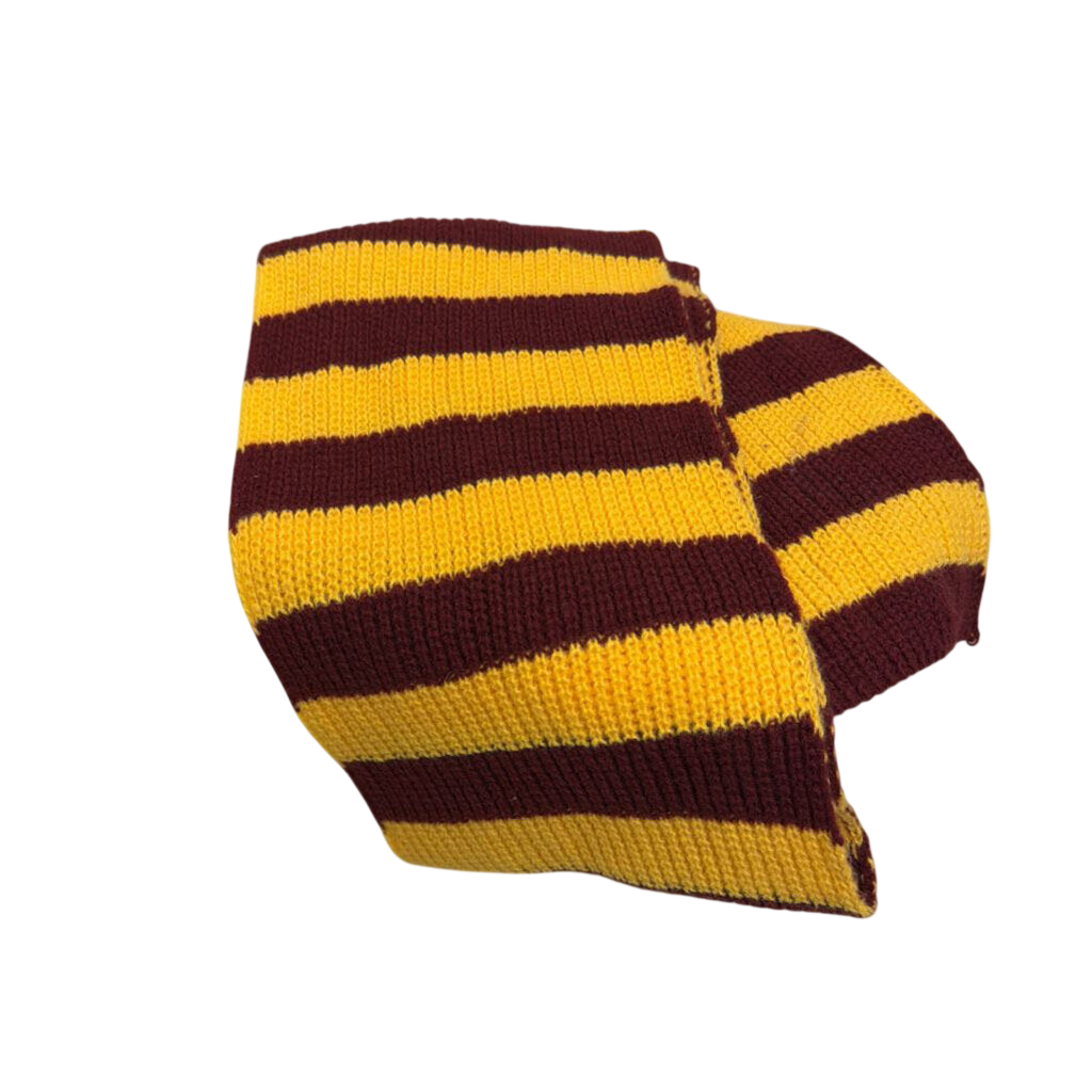 Yellow/Burgundy Knit Scarf