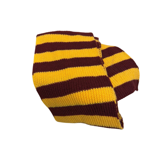 Yellow/Burgundy Knit Scarf