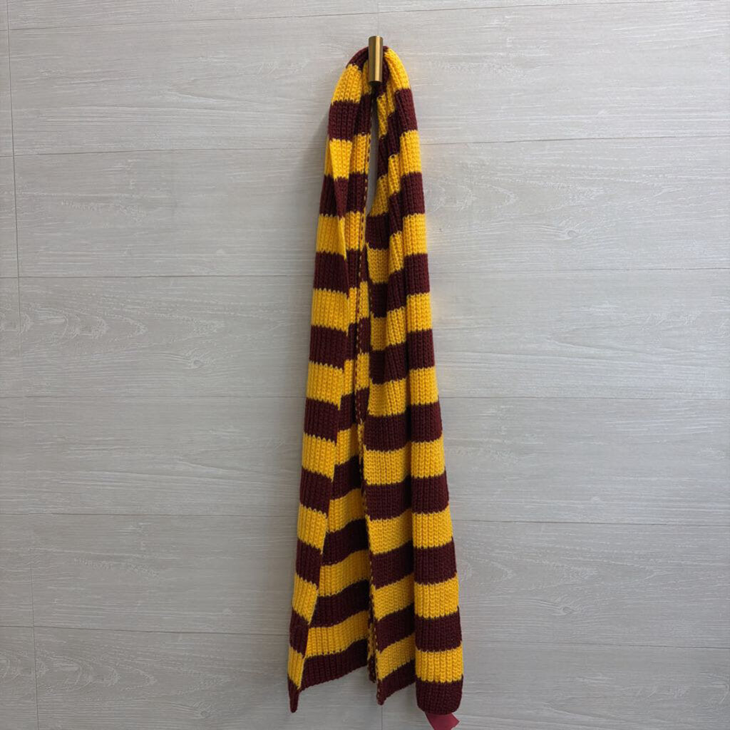 Yellow/Burgundy Knit Scarf