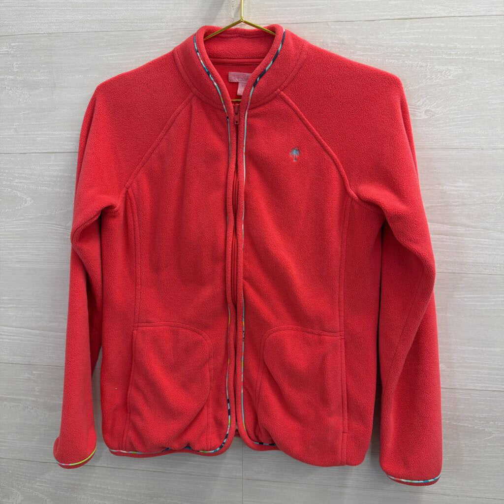 Lilly Pulitzer Coral Fleece Zip Up Jacket Extra Small