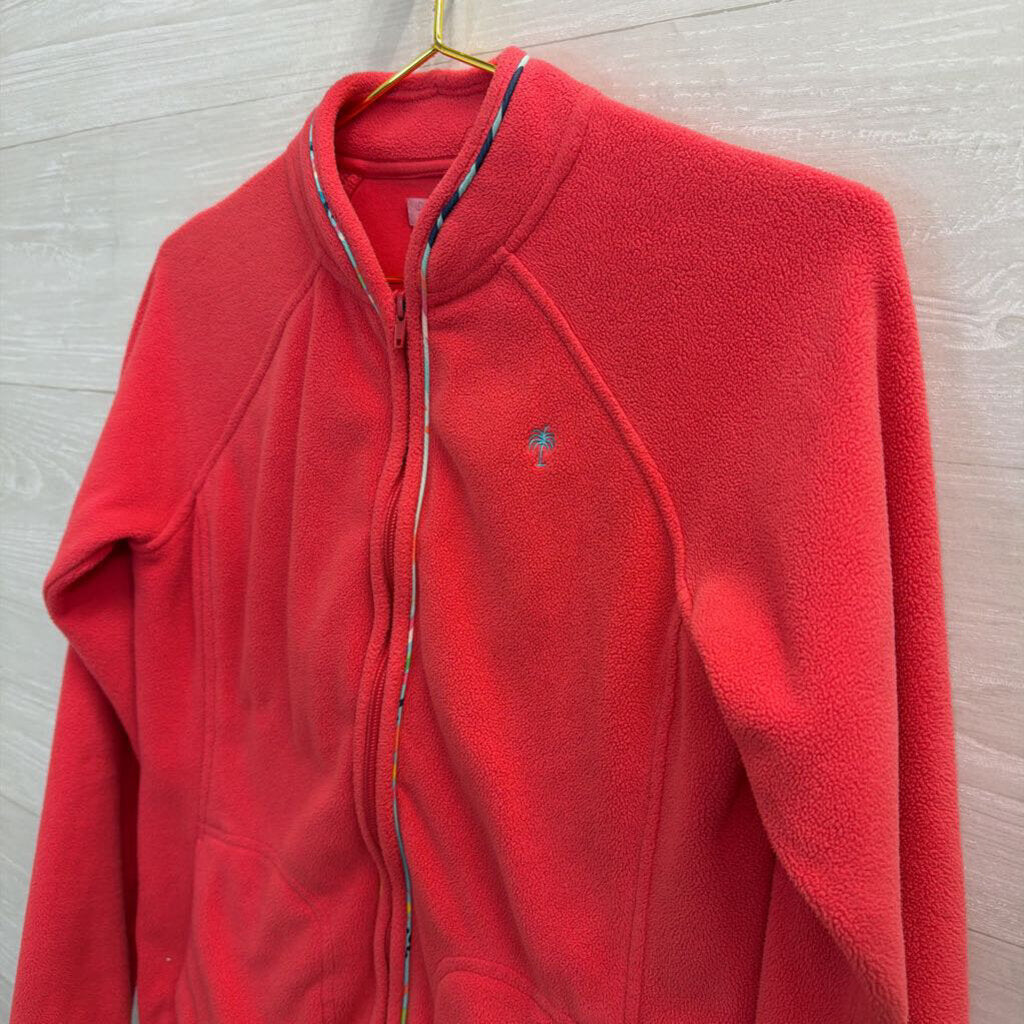 Lilly Pulitzer Coral Fleece Zip Up Jacket Extra Small