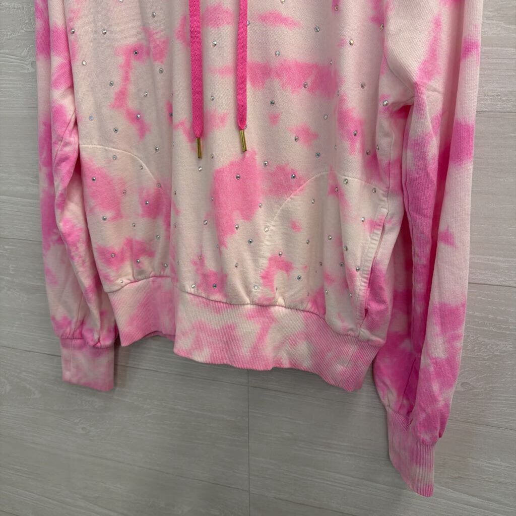 Lilly Pulitzer Pink/White Rhinestone Hoodie Extra Small
