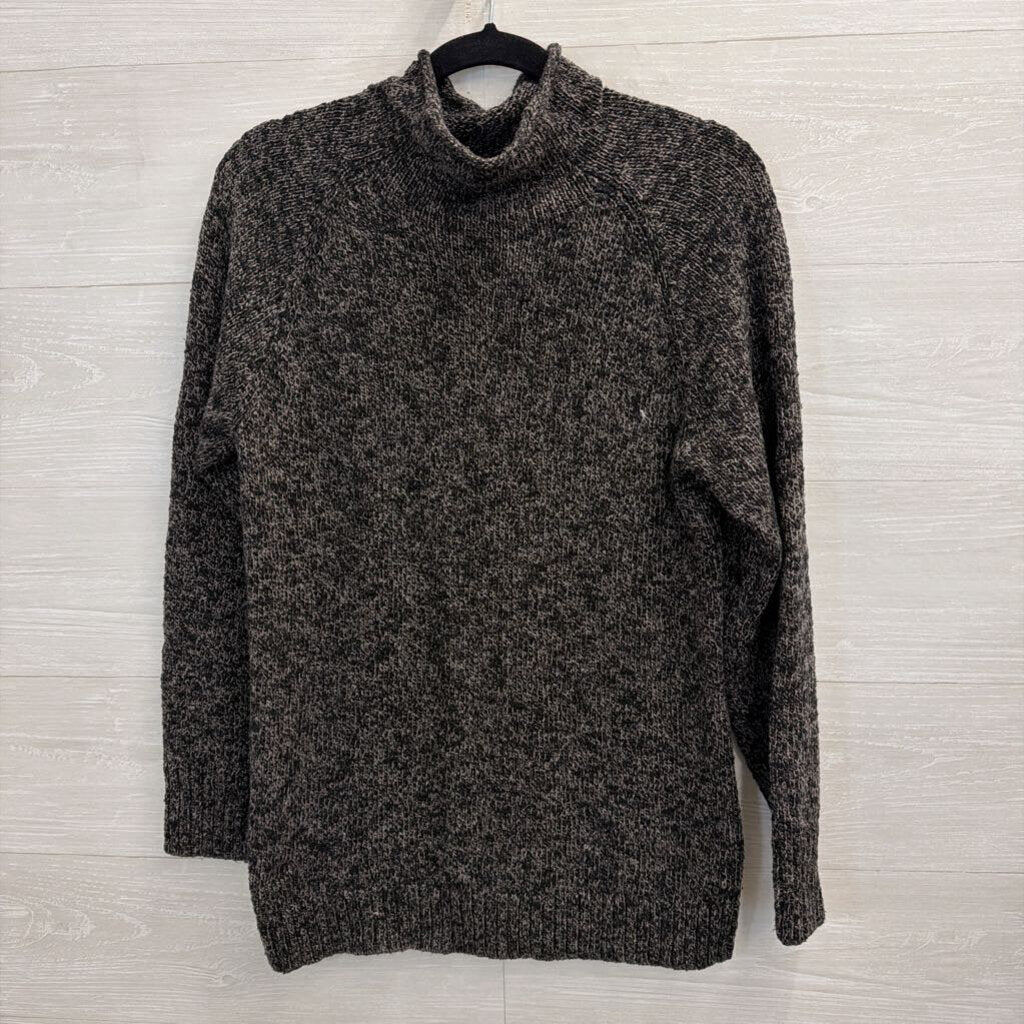 L.L. Bean Charcoal Marled Cowl-Neck Sweater Small Tall